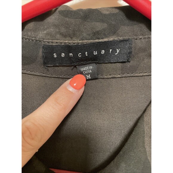 Sanctuary Revolve Camo Soft City Romper Long Sleeve Casual Green Womens M Rayon - Picture 3 of 7